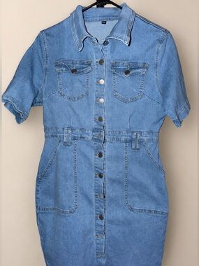 SHEIN - XXL Button Up Denim Dress.